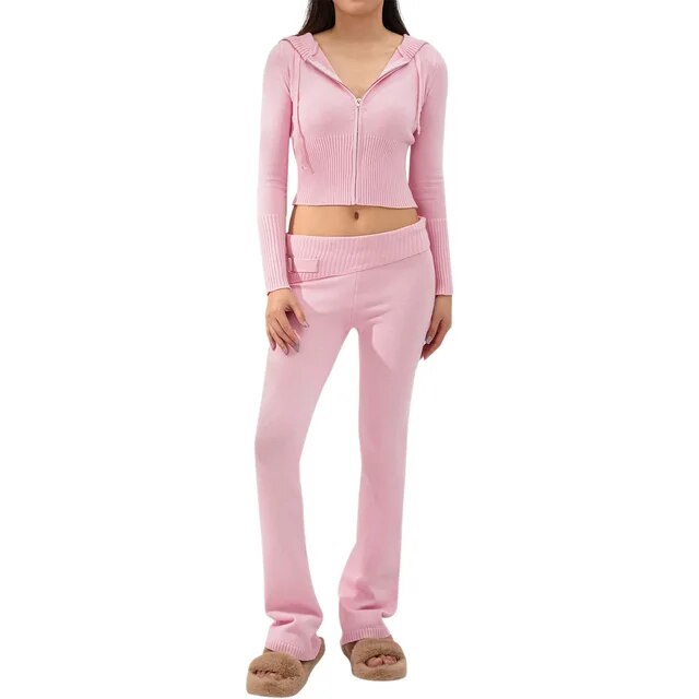 Sexy Knit Women's Two- Piece Jogger Lounge Sets