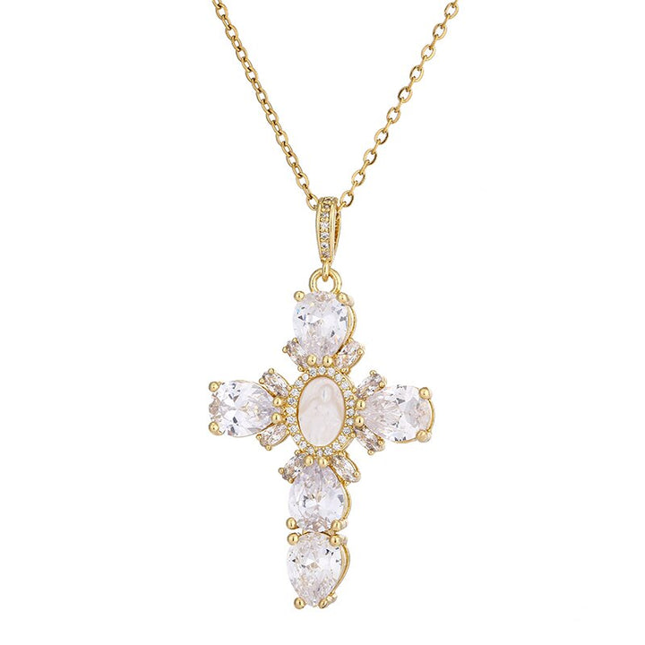 Cross Pendant Virgin Mary Necklace