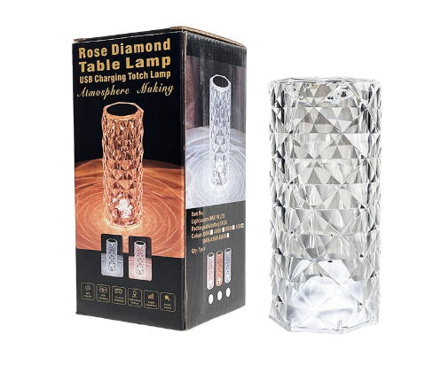 Luminous Rose Crystal LED Lamp