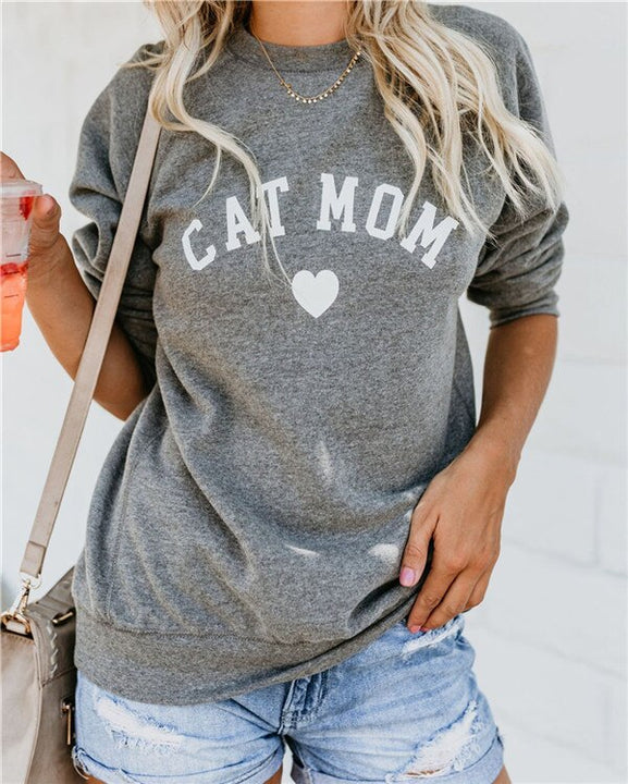 DOG MOM Print Sweatshirt
