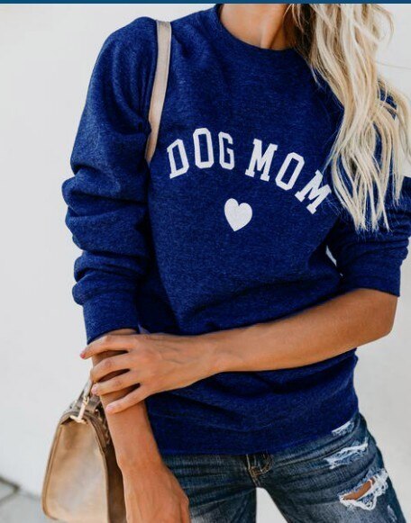 DOG MOM Print Sweatshirt