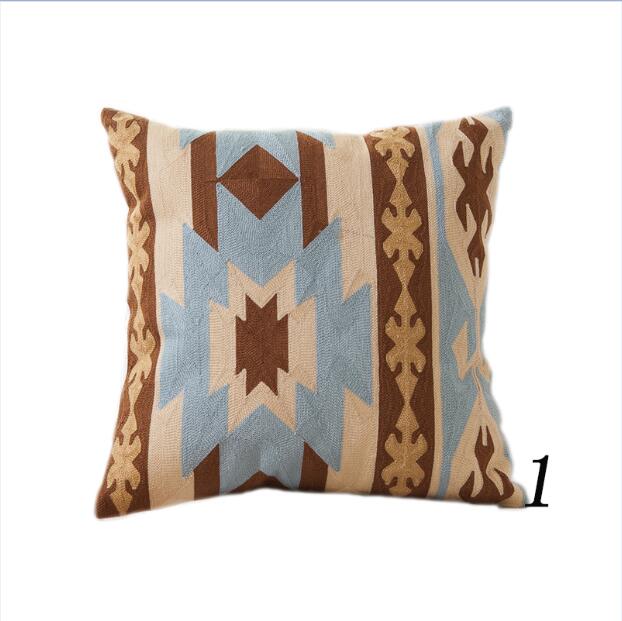Kilim Pattern Cushion Cover Embroidery Throw Pillow Cover for Sofa, Couch