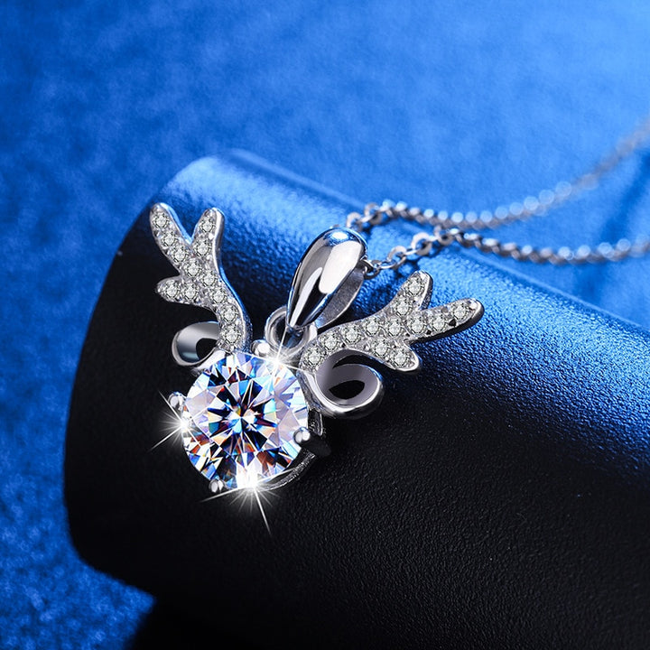 Moissanite Diamond Antler Necklace