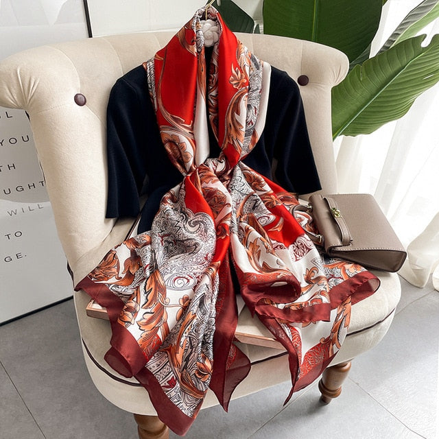Luxury Silk Scarf  Hijab Shawl