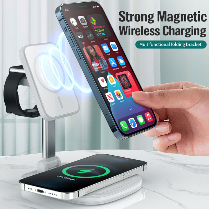 3in1 15W Folding Wireless Magnetic Charger by Magsafe