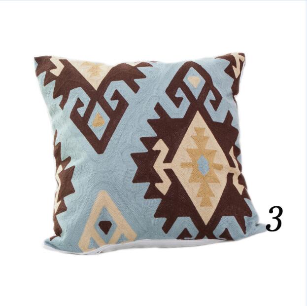 Kilim Pattern Cushion Cover Embroidery Throw Pillow Cover for Sofa, Couch
