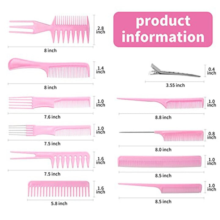 10pcs/Set Professional Hair Combs