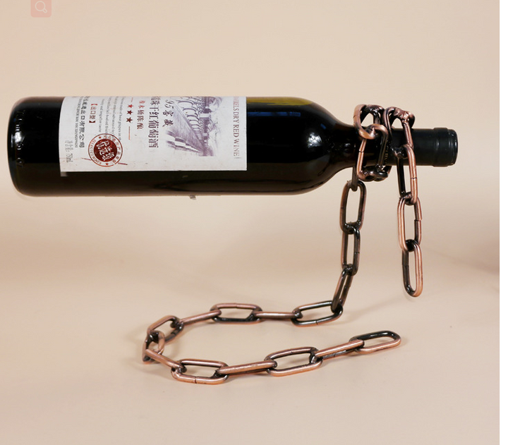 Metal Magic Chain Hanging Wine Rack